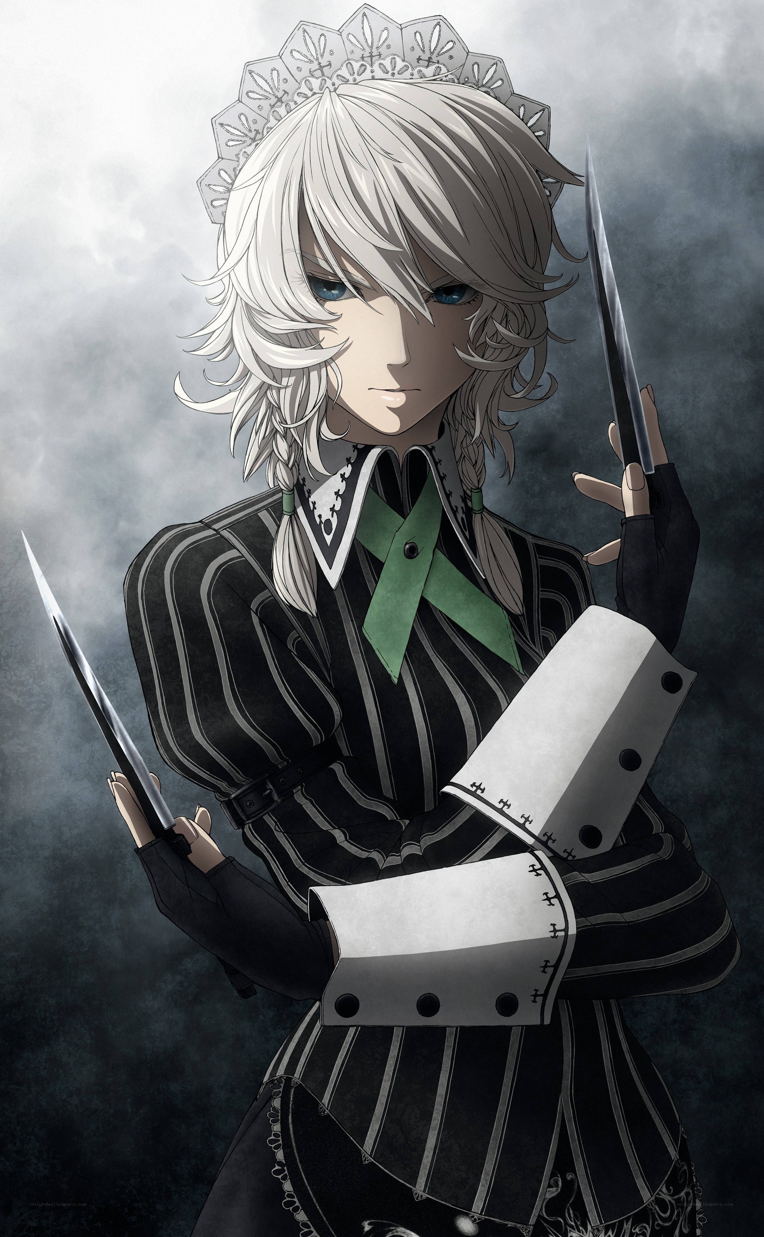 anime character with knives