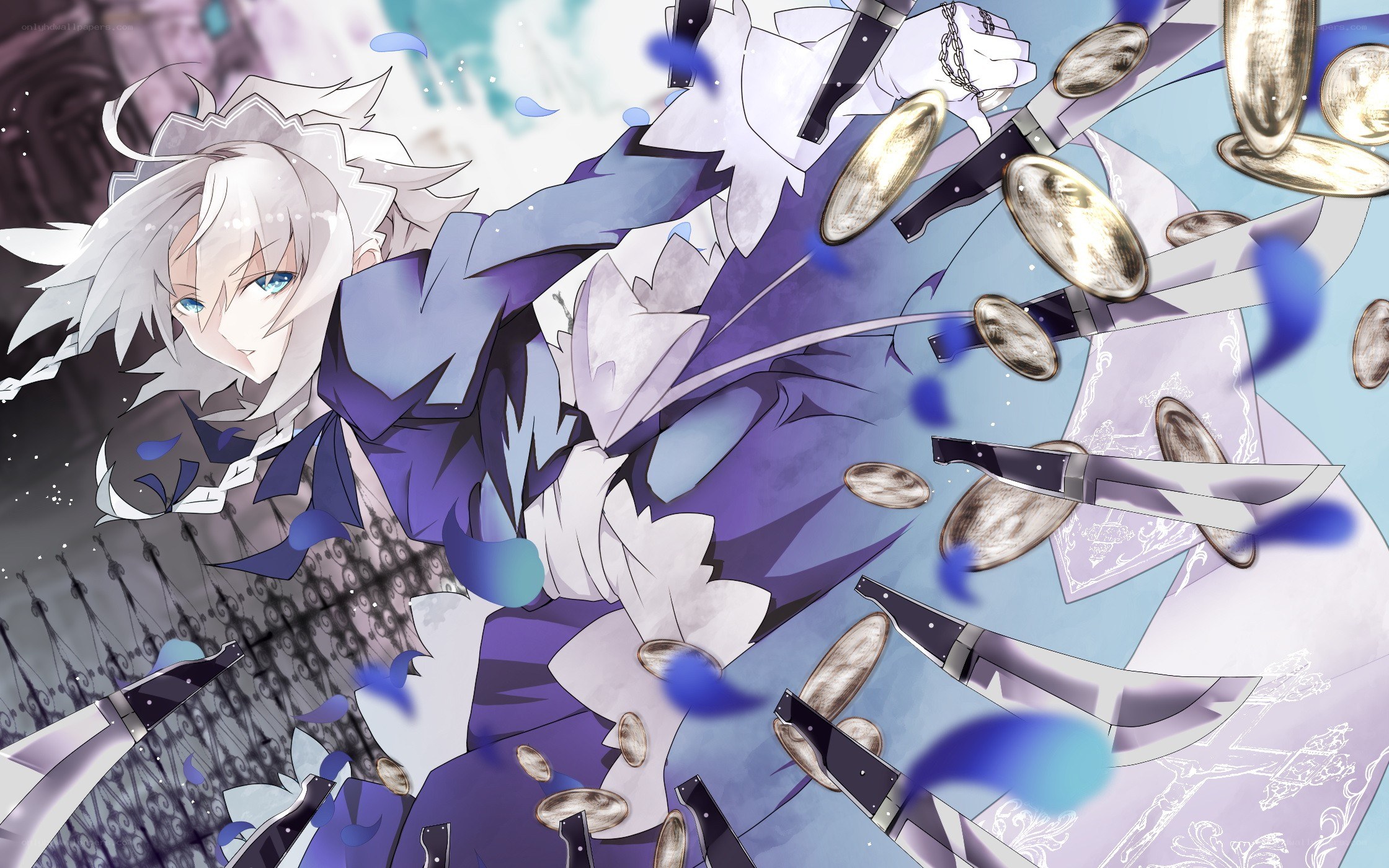 anime character with knives and coins