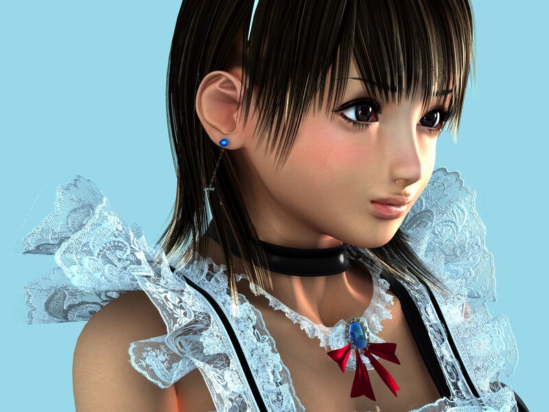 Anime Character with Lace Collar