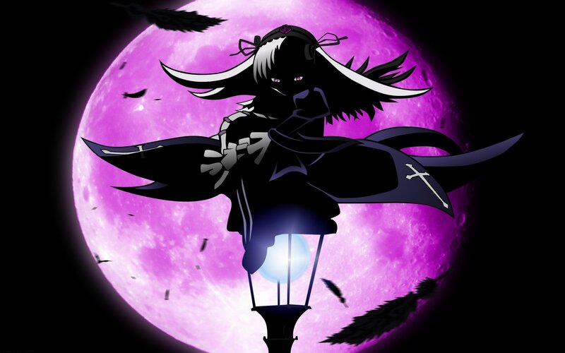 Anime Character with Lantern — Purple