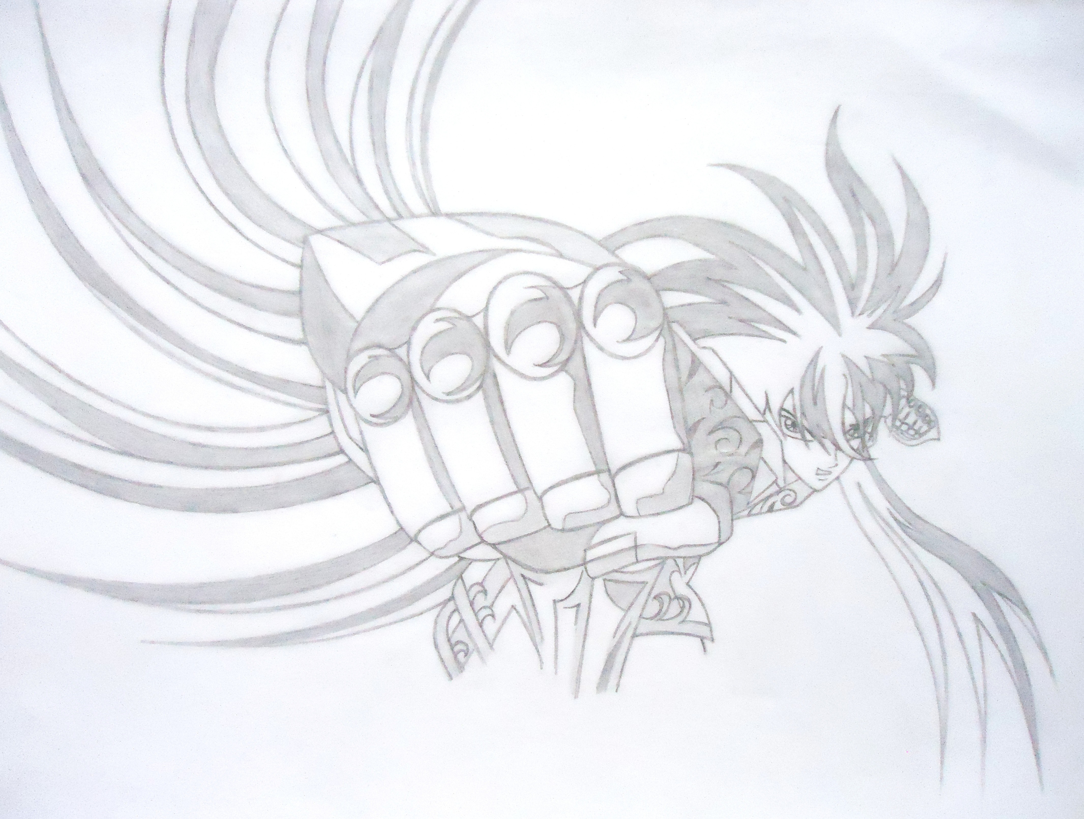 anime character with large fist