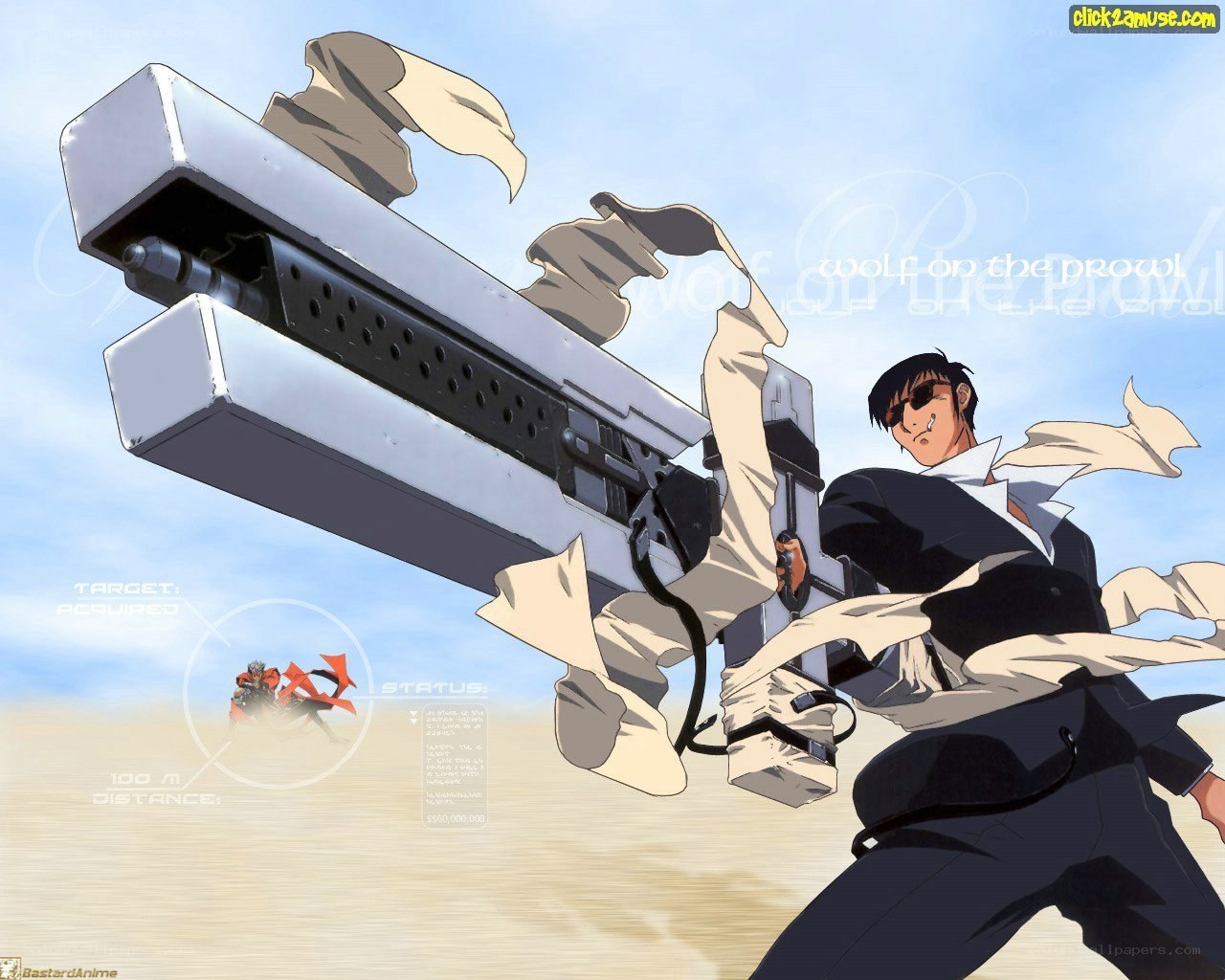 anime character with large gun