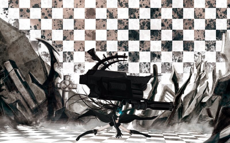 anime character with large weapon
