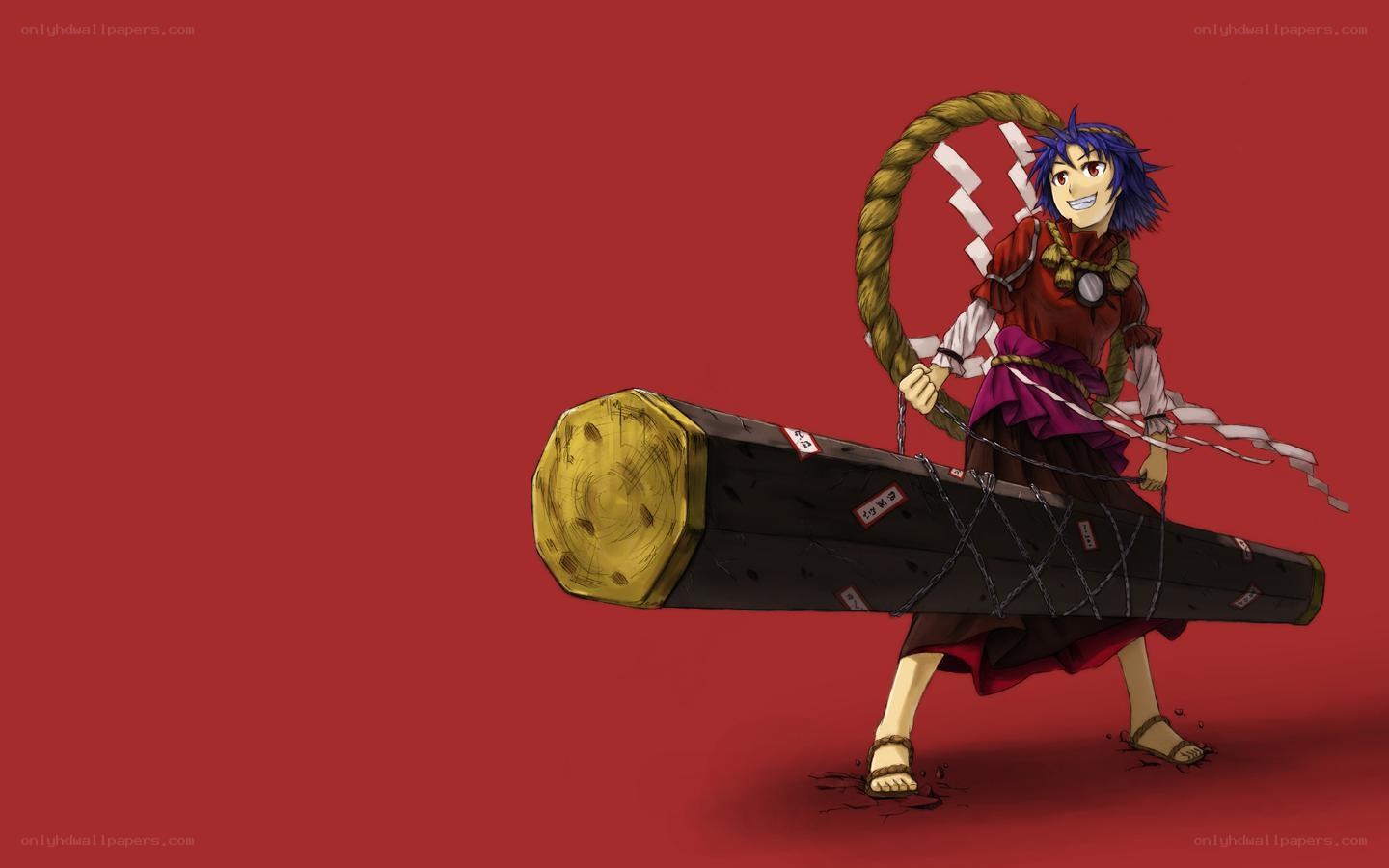 anime character with large weapon