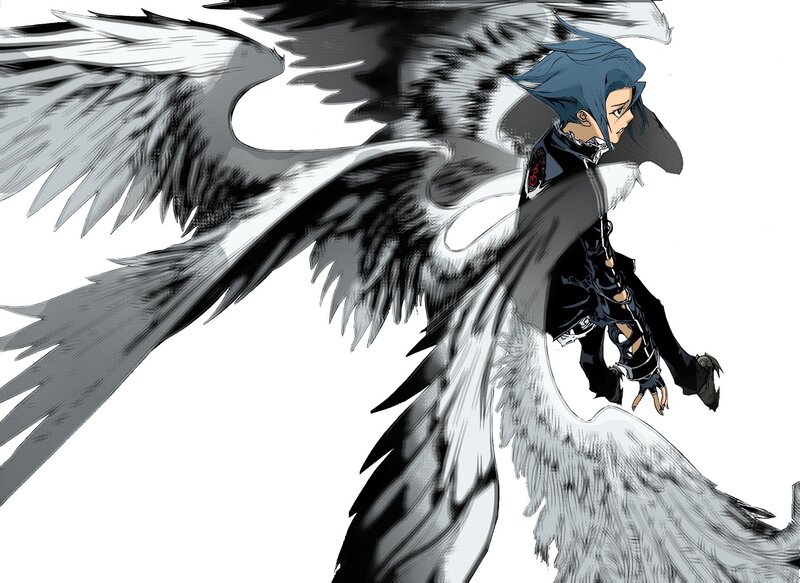 anime character with large wings