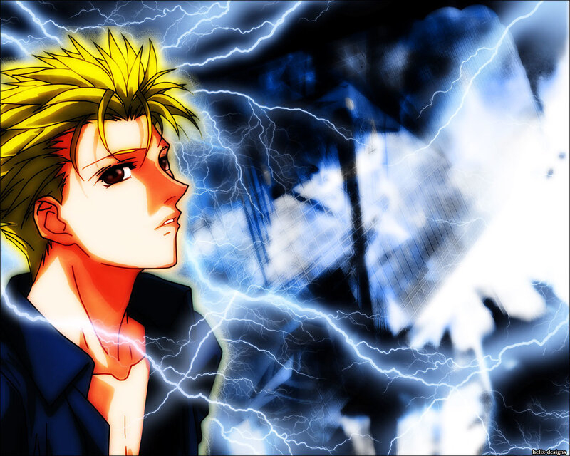 anime character with lightning