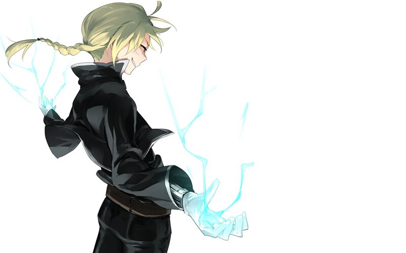anime character with lightning