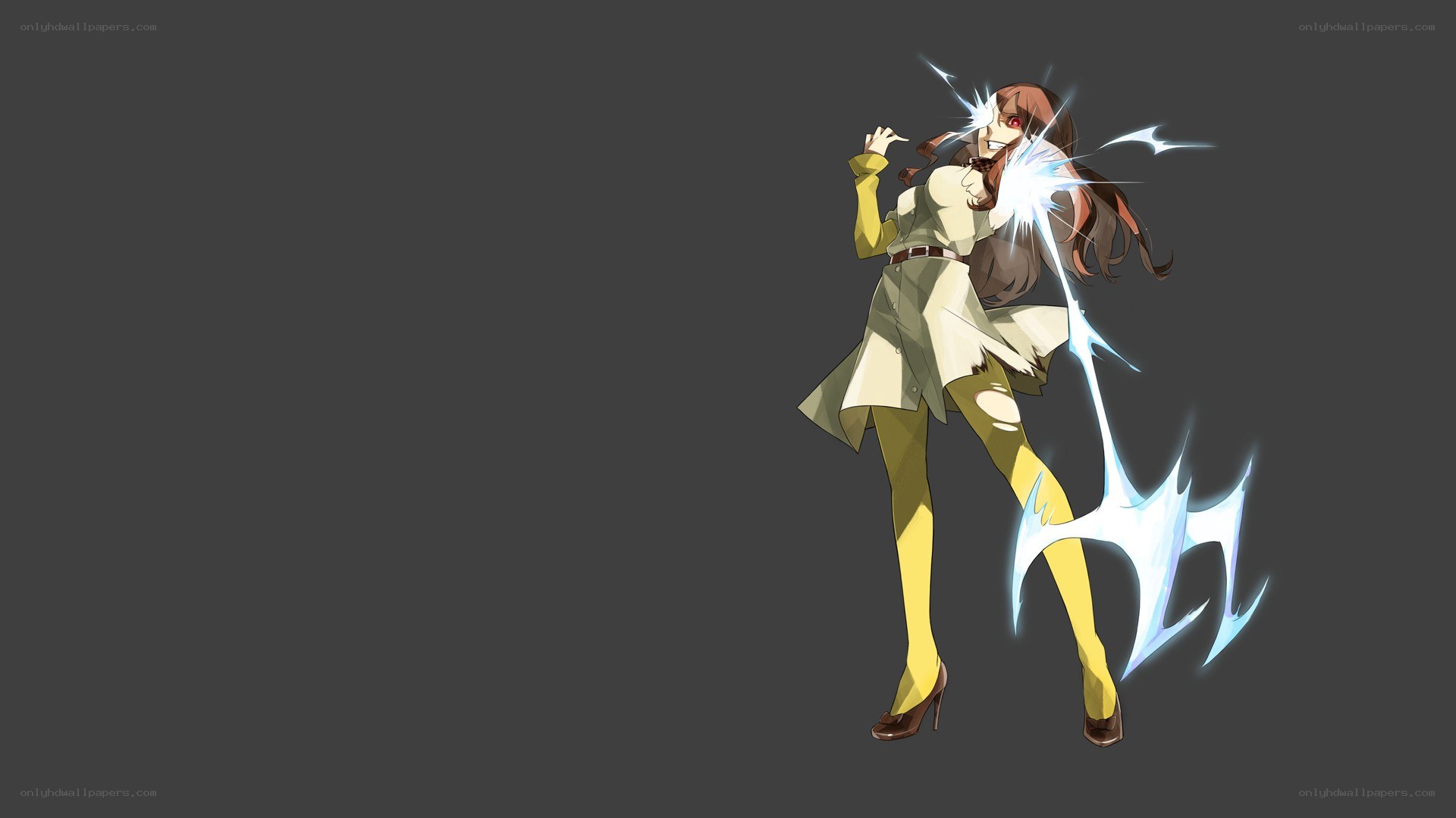 anime character with lightning attack
