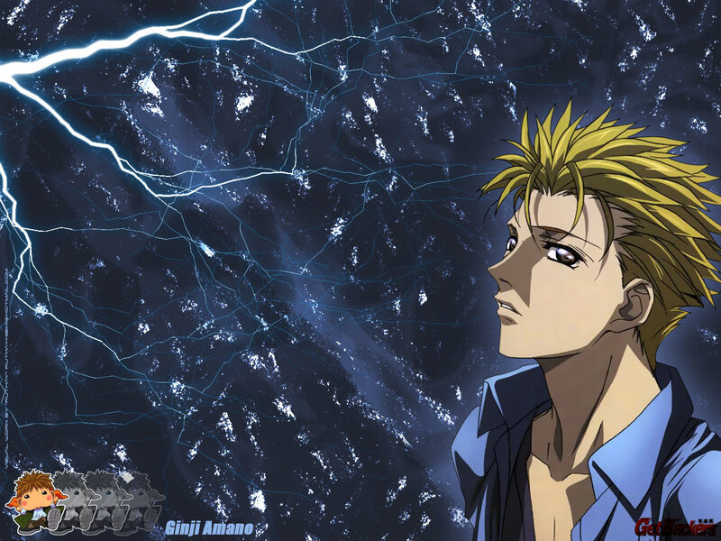 Anime character with lightning background