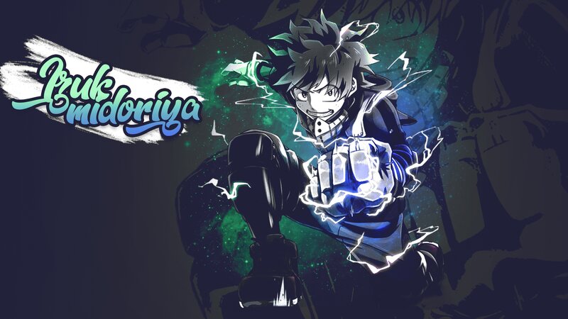 Anime Character with Lightning — Black, Dramatic, Digital Art, Fist