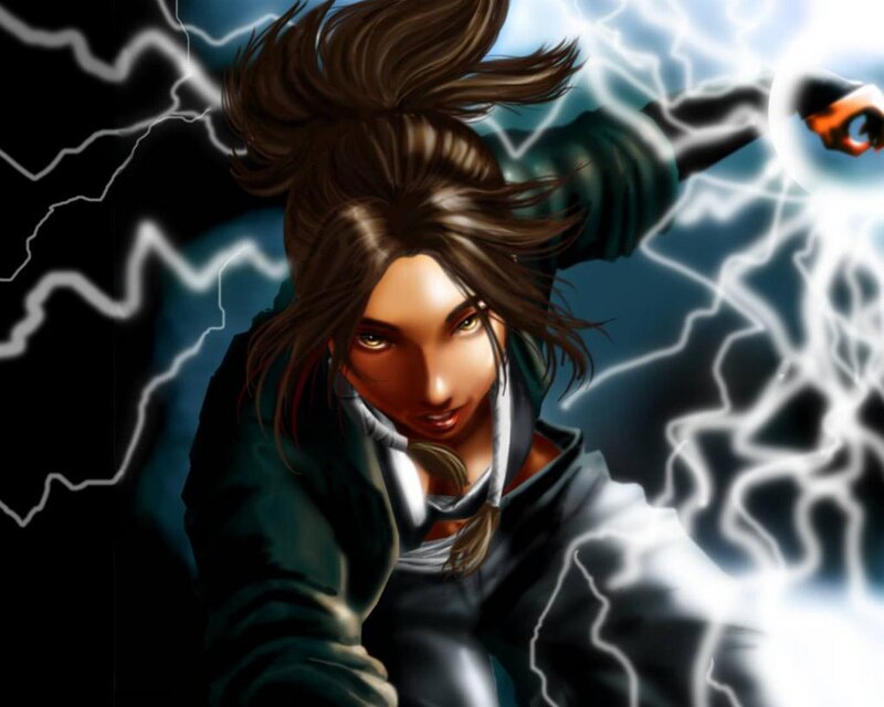 Anime Character with Lightning — Black
