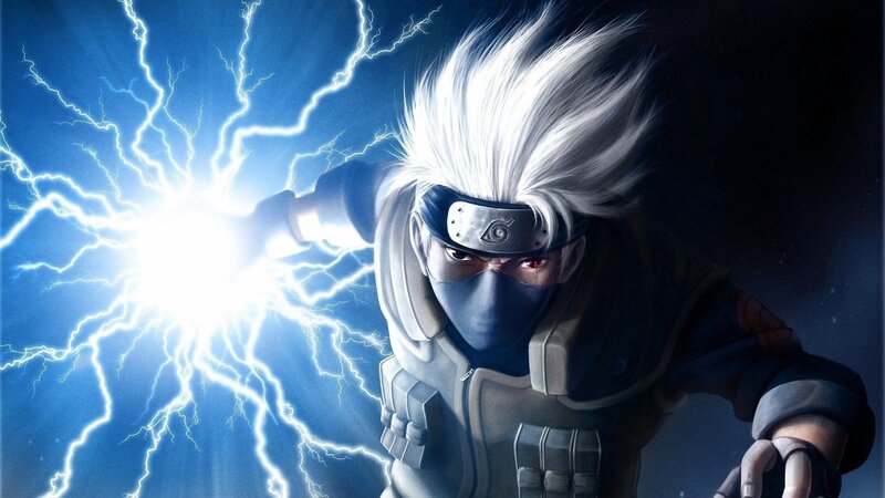 Anime Character with Lightning — Blue, Dramatic, Digital Art, Headband