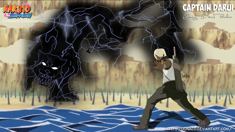 Anime Character with Lightning — Blue, Dramatic, Digital Art, Wolf Spirit