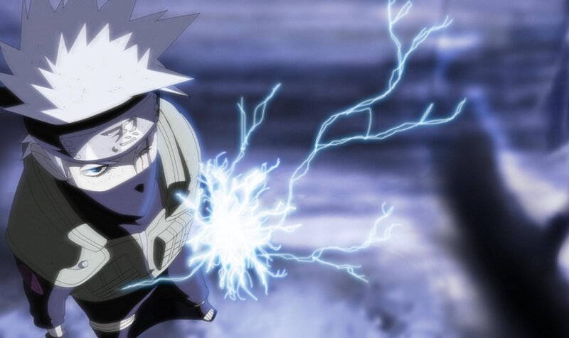 Anime Character with Lightning — Blue, Dramatic, Headband