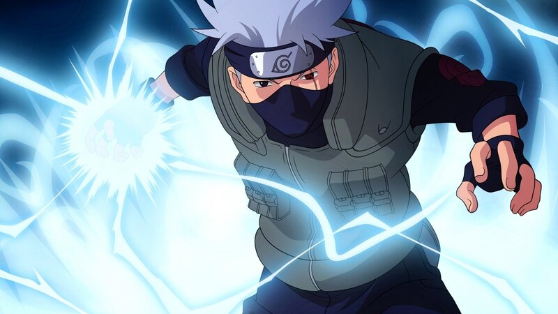 Anime Character with Lightning — Blue, Dramatic, Headband, Vest