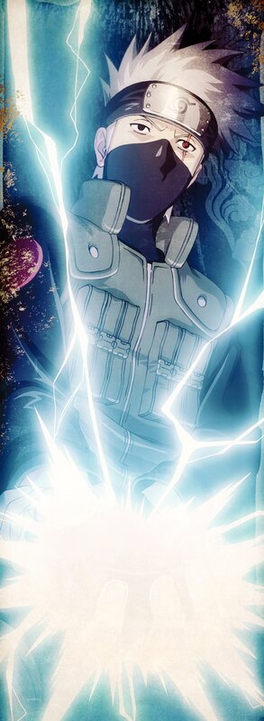 Anime Character with Lightning — Blue, Dramatic, Manga, Headband