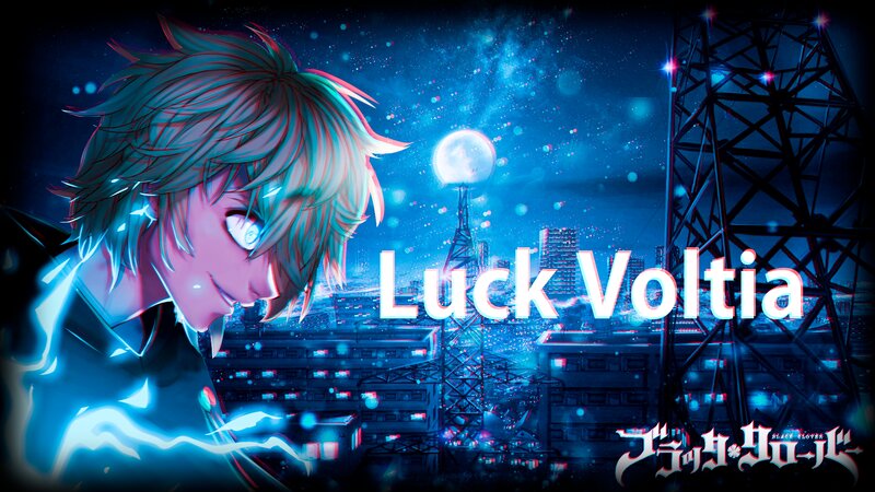 Anime Character with Lightning — Blue, Dramatic, Night, Digital Art, Cityscape