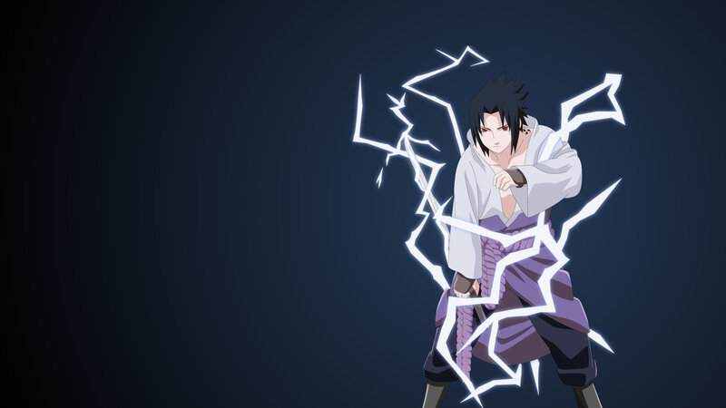 Anime Character with Lightning — Blue, Dramatic, Night, Sword, Cloak, White