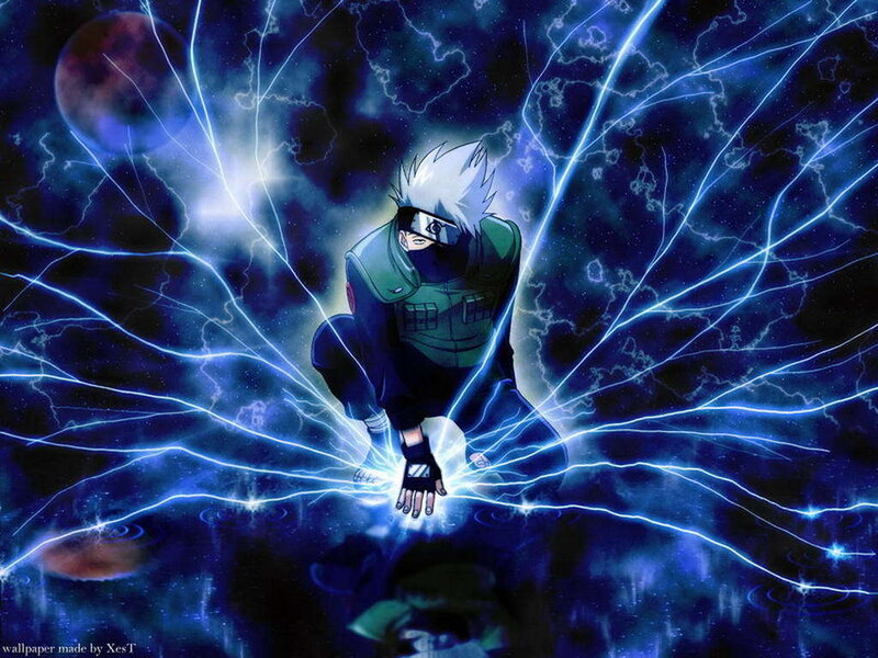 Anime Character with Lightning — Blue, Dramatic