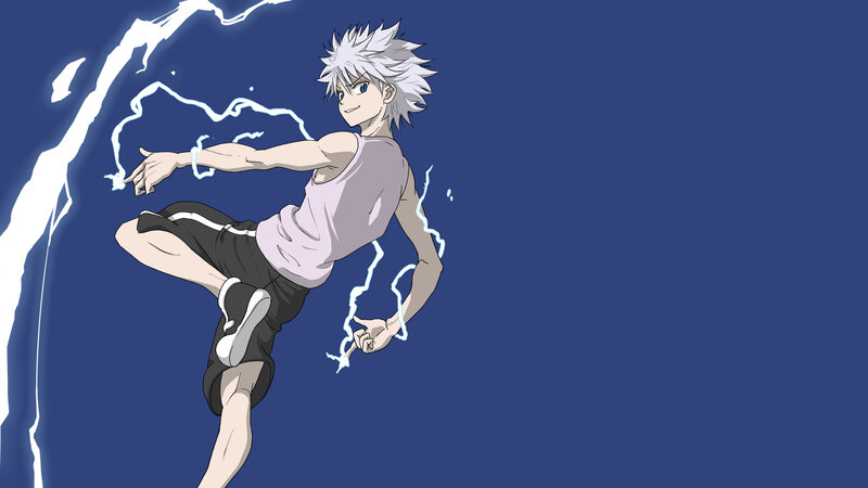 Anime Character with Lightning — Blue, Dynamic