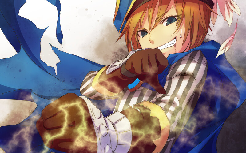 Anime Character with Lightning — Blue