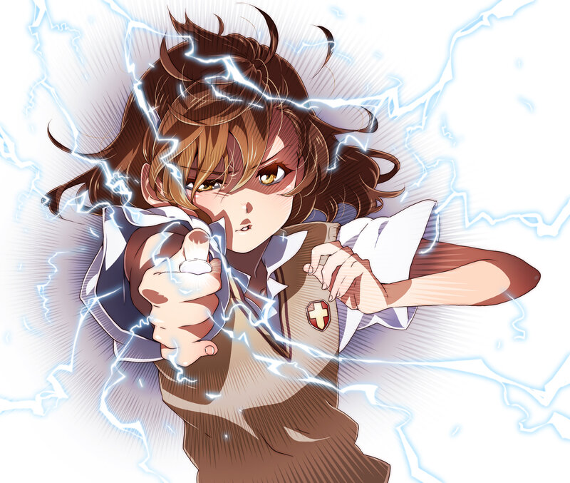 Anime Character with Lightning — Brown