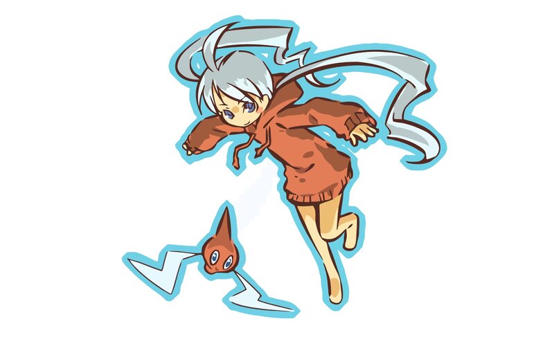 anime character with lightning creature
