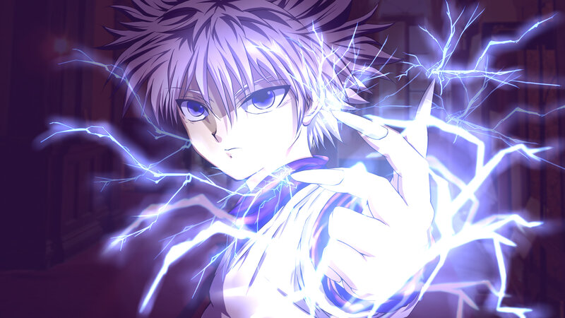 Anime Character with Lightning — Purple