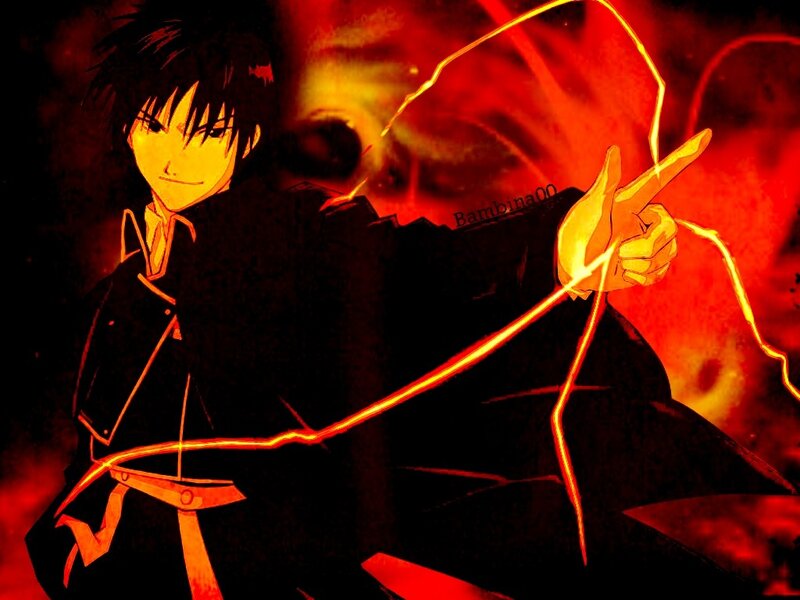 Anime Character with Lightning — Red, Dramatic