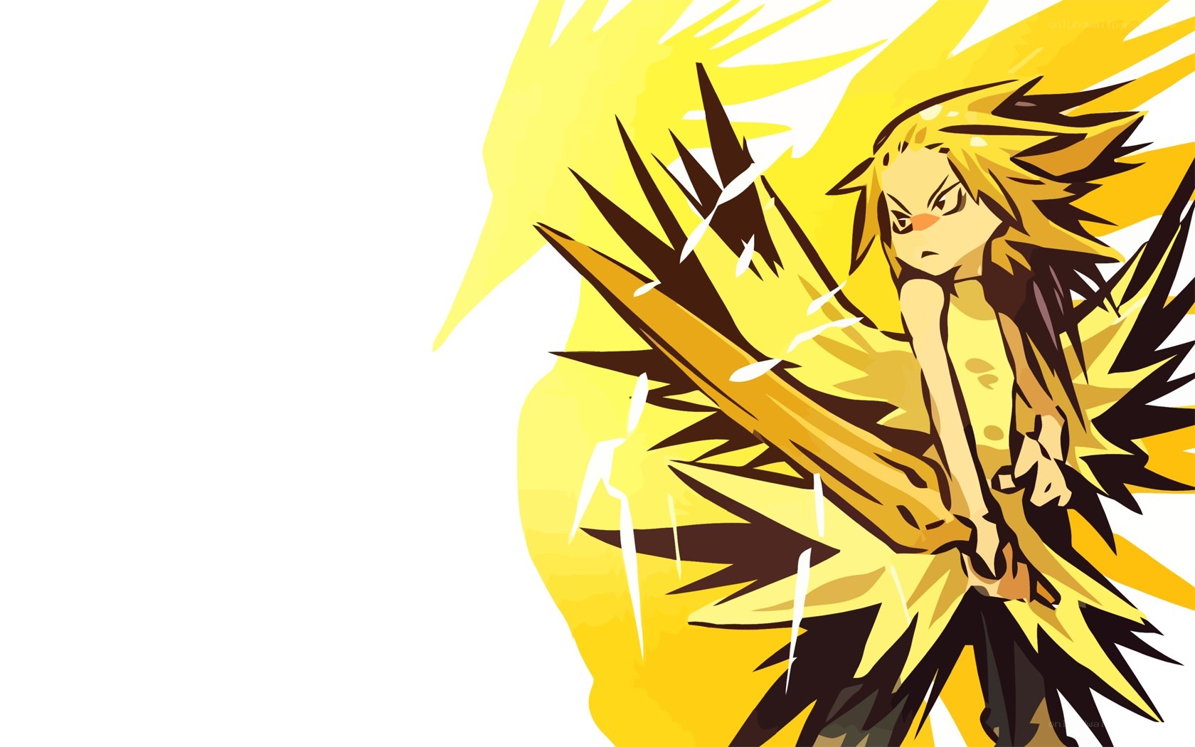 anime character with lightning sword