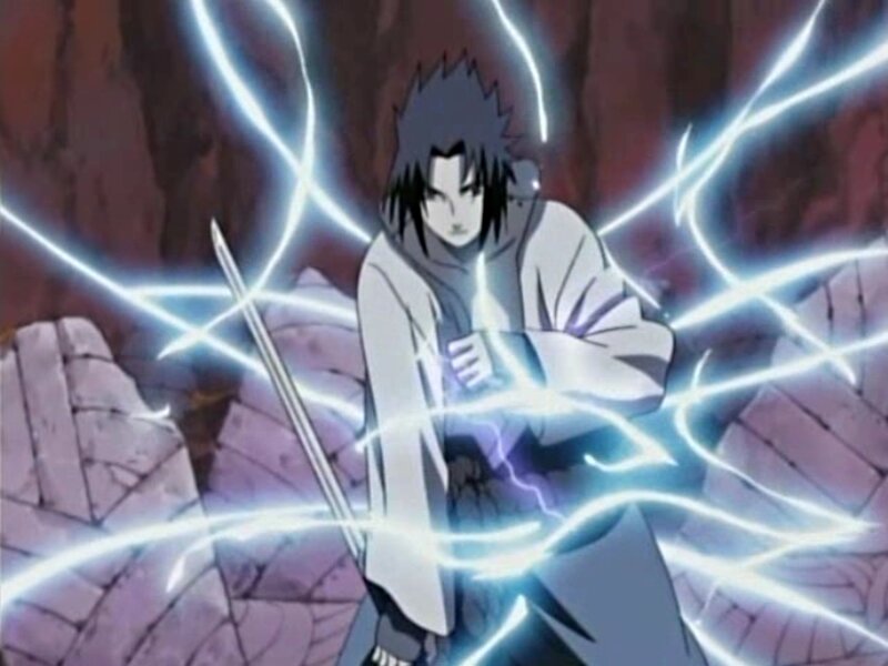 Anime Character with Lightning — White