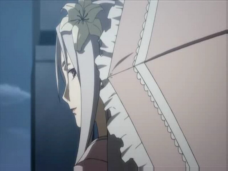 anime character with lily flower