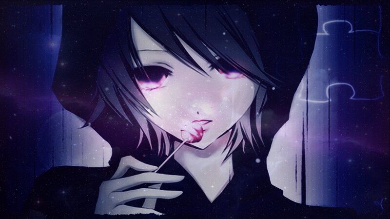 Anime Character with Lollipop — Purple, Dreamy