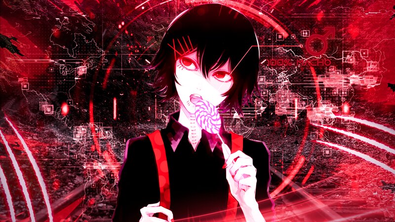 Anime Character with Lollipop — Red