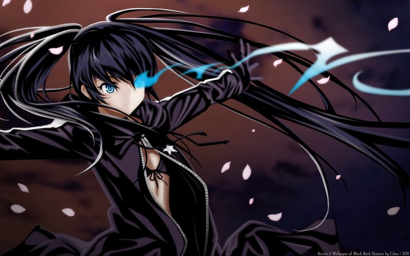 Anime character with long black hair