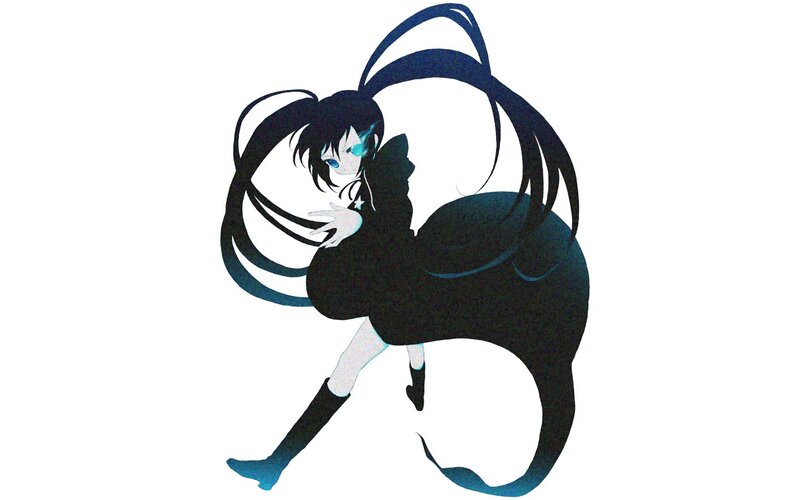 anime character with long black hair