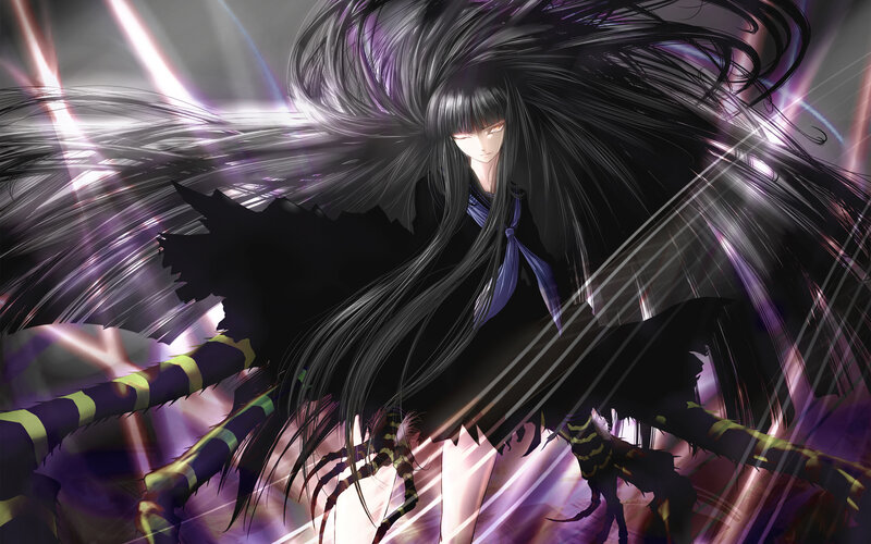 Anime character with long black hair