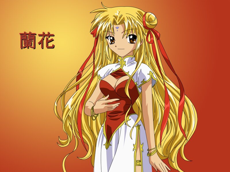 Anime character with long blonde hair