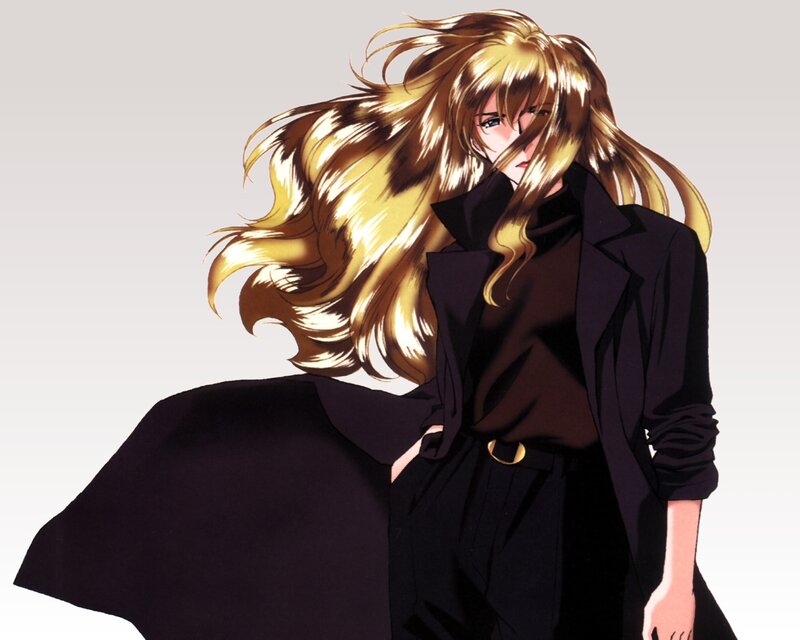 anime character with long blonde hair