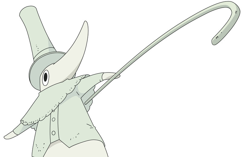 anime character with long cane