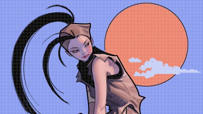 anime character with long hair