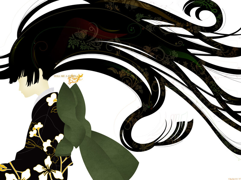 anime character with long hair