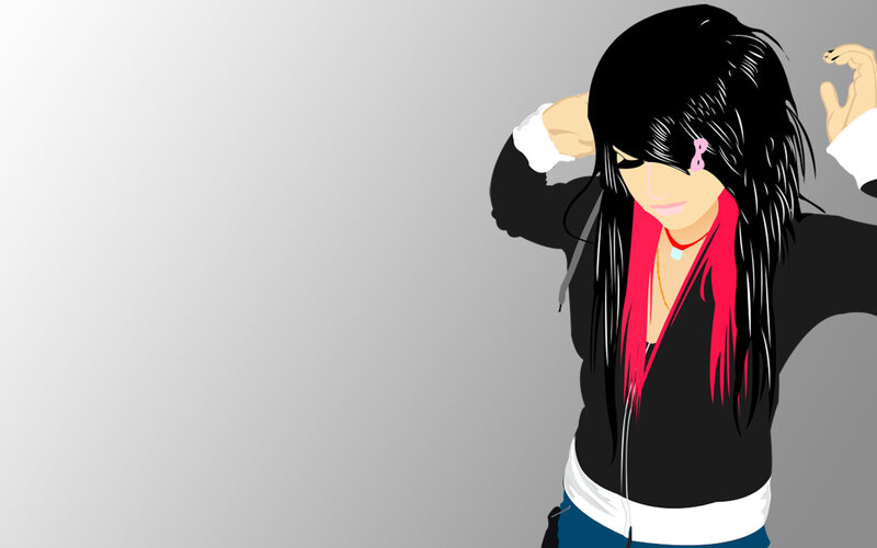 anime character with long hair