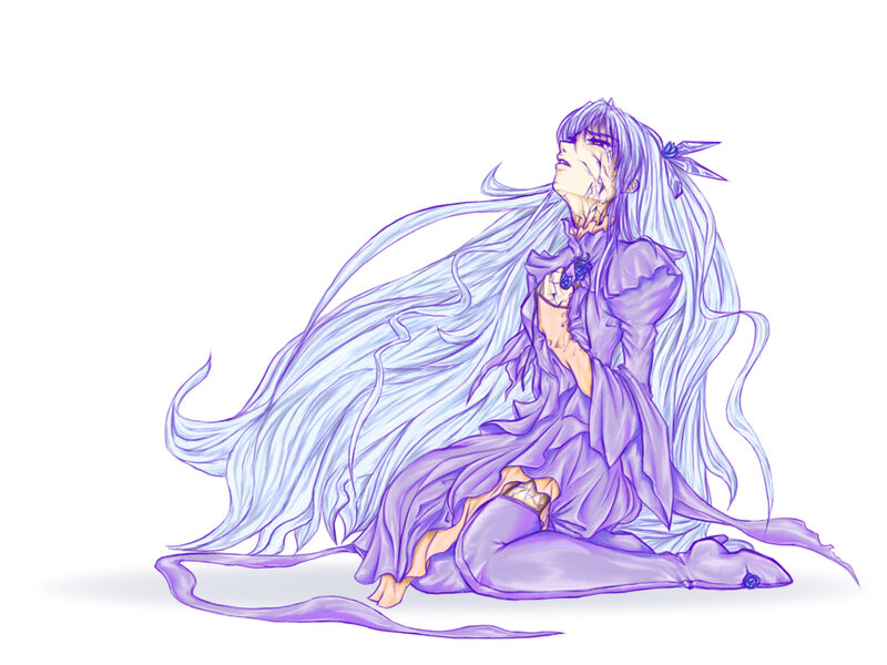 Anime character with long hair