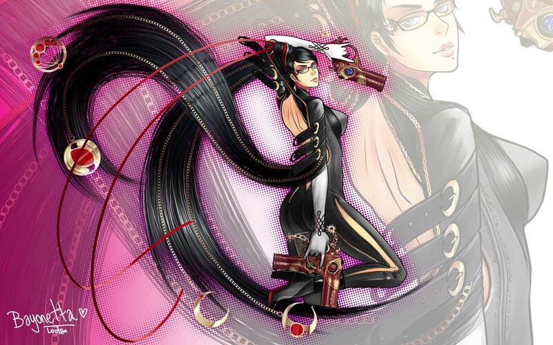 anime character with long hair and guns