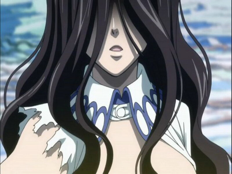Anime Character with Long Hair — Black, Calm, Long Black Hair