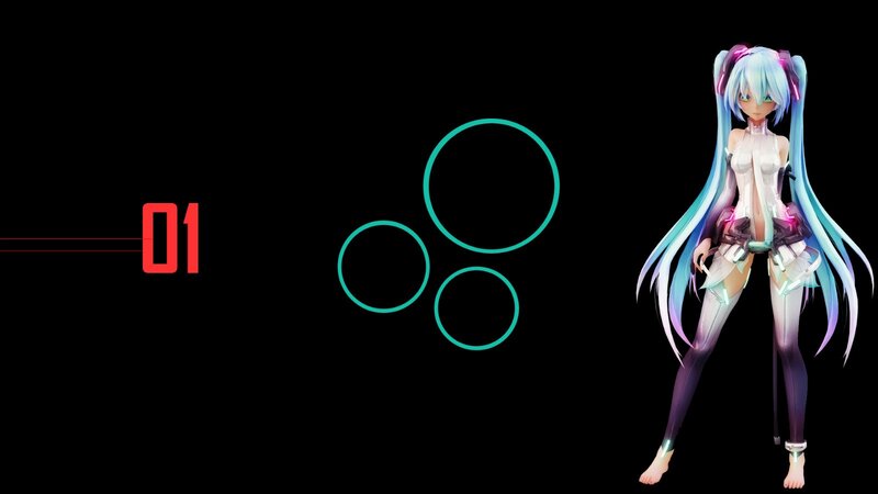 Anime Character with Long Hair — Black, Dark, 3d Render