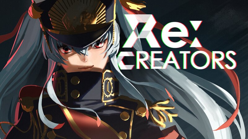 Anime Character with Long Hair — Black, Dramatic, Digital Art, Hat, Uniform