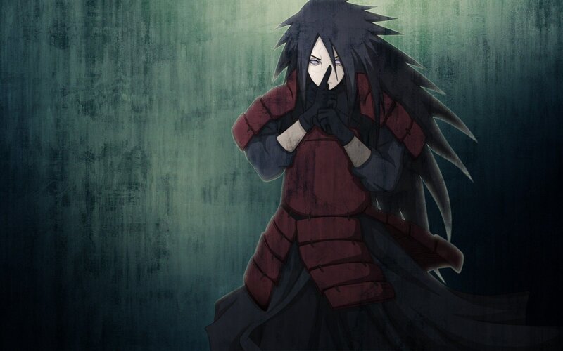 Anime Character with Long Hair — Black, Dramatic, Long Black Hair, Red Armor