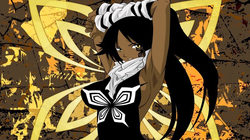 Anime Character with Long Hair — Black, Dramatic, Long Black Hair, White Scarf